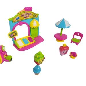 Playgo Ice Cream Shop Playset Scooter Figures Table Chair Pretend Play Toy‎